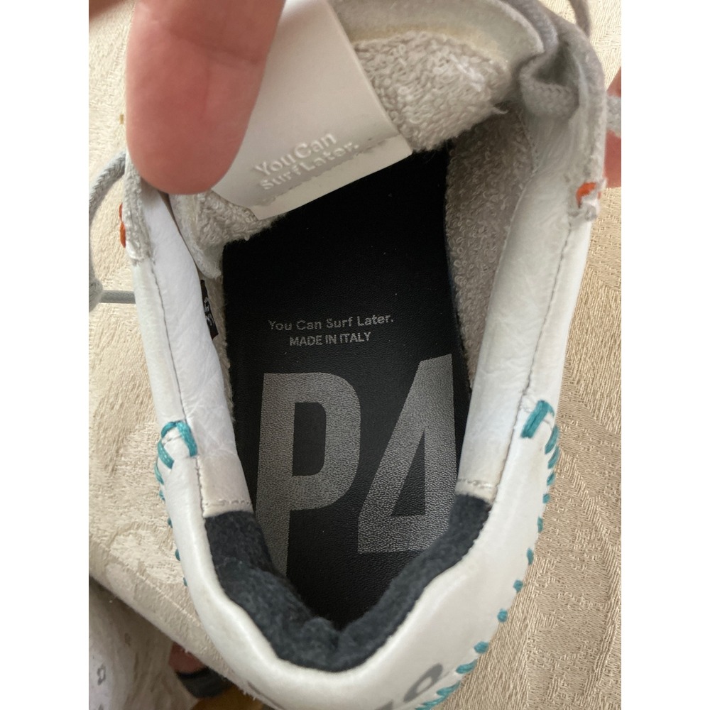 P448 Thea Low Top Leather Trainers   6/ 36 Whip Stitch WHITE multi - Picture 12 of 13